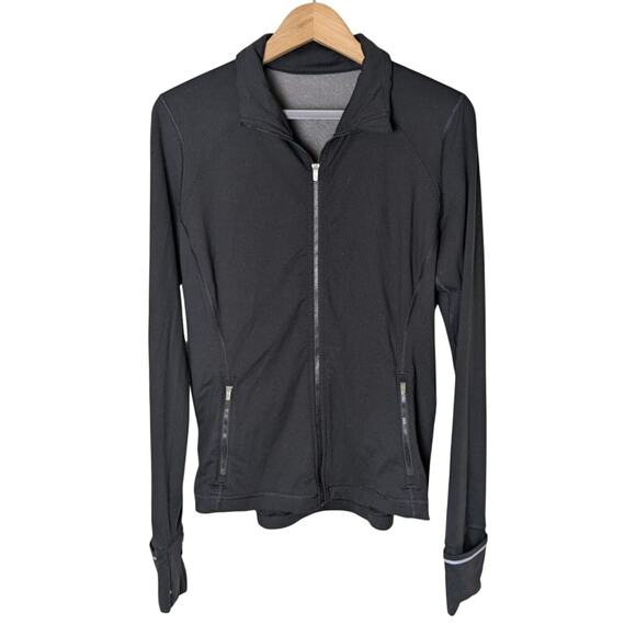 Victoria Secret Sport Black Zip Mesh Back Panel Jacket Women M Sporty Athleisure - Picture 1 of 11